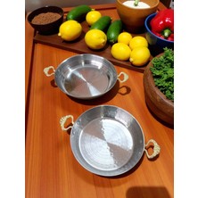 Russet 2'li Sahan Menemen Tava Seti, Sarı Kulplu 18 cm ve 20 cm Dövme Işçilikli Çelik