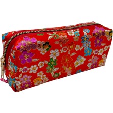 Unicus Unıcus Çiçek Desenli Kırmızı Kalem Çantası