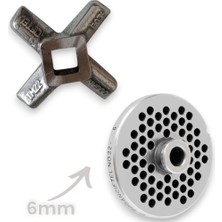 Russet 22 Numara 6 mm 2'li Kıyma Makinesi Ayna ve Bıçak Seti