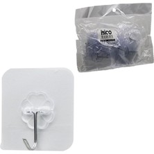 İlkyaz Fashion Askı 10PCS Tekli Metal Uçlu Mika Kristal Pls. Tabanlı Şeffaf Pvc Yapışkanlı Montaj (4887)