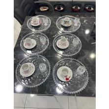 Özbience 6'lı Yuvarlak Boncuklu Mika Sunum Tepsisi, Kahve ve Sunum Için Şık Tasarım