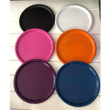 Özbience 6'lı Metal Dekoratif Servis Tepsisi, 23 Cm, Çay, Kahve ve Pasta Sunumu