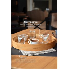 Özbience Şık 35CM Yuvarlak Servis Tepsisi, Günlük Kullanım ve Sunum Için Ideal