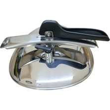 Russet Orta Boy Düdüklü Tencere Kapağı 22 cm Siyah, Üniversal Paslanmaz Çelik Güveç Kapak 1,1 Bar