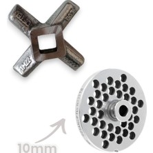 Russet 22 Numara 10 mm 2'li Kıyma Makinesi Ayna ve Bıçak Seti