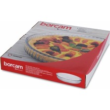 Özbience Büyük Yuvarlak Borcam Tepsi, Çizgi Desenli, 2950 Cc, Orijinal, Kutulu