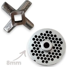 Russet 22 Numara 8 mm 2'li Kıyma Makinesi Ayna ve Bıçak Seti