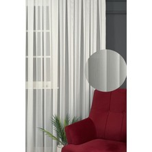 Serin Home Collection Simli Bambu Tül Perde 1/3 Sık Pileli, Ütü Istemez Kırışma Yapmaz