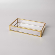 Özbience Şık Altın Renkli Dekoratif Tepsi 20X12X3,5 cm