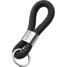 Sedef Silver Örgü Deri Tasarımlı Kişiye Özel Lazer Kazıma Metal Anahtarlık - Lüks Araba Aksesuarı