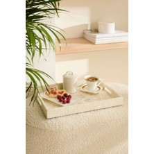 Özbience Şık Dekoratif Tepsi 45X35X4 Cm, Ev ve Hobi Için Kullanışlı Aksesuar