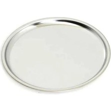 Özbience Paslanmaz Çelik Yuvarlak Servis ve Ikram Tabağı 23 cm