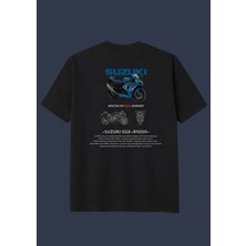 The Granch GSX-R1000-PREMIUM Kalite Oversize Sırt Baskılı %100 Pamuk Tişört / T-Shirt