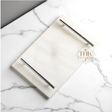 Özbience Mermer Dikdörtgen Tepsi, Sunum ve Düzenleme Için Şık 30X20 cm