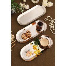 Özbience Paslanmaz Oval Sunum Tepsisi 3'lü Takım, Şık ve Kullanışlı Seçenek