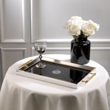 Özbience Şık ve Zarif 1 Parça Gümüş Tepsi, Modern Dekorasyon Için Mükemmel