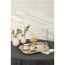 Özbience 39 cm Çay Tepsisi, Şık ve Zarif Tasarım, Dayanıklı ve Pratik Kullanım