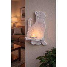 Karra Art Dekoratif Kedi Figürlü Beton Duvar Mumluğu – Tealight Mumluk