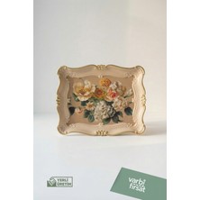 Özbience Vintage Desenli Gold Detaylı Sunum Tepsisi, 42X33X3 cm