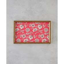 Özbience Şık Kırmızı Ahşap Dekoratif Tepsi 16X26 cm