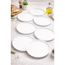 Özbience 6'lı Metal Yuvarlak Servis Tepsisi, 24 Cm, Dekoratif Sunum Için Idealdir