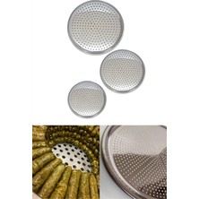 Özbience 20 cm Paslanmaz Çelik Oval Delikli Tepsi, Pide ve Pizza Için Mutfak Gereci