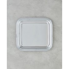 Özbience Şeffaf Metal Tepsi 35X32,5 Cm, Zarif ve Şık Tasarım