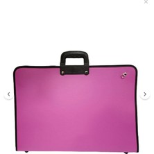 Göçmen Deri Resim Çantası 40X55 cm Proje Çizim Çantaları - Pembe