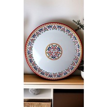 Özbience 50 No Emaye Sini Sofra, Yemek Sunum Tepsi, Çinko Yer Sofrası ~48 cm