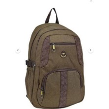 Relaxion Unisex Kanvas Kumaş Çok Gözlü Seyahat Okul Sırt Çantası