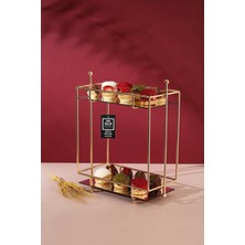 Özbience Dikdörtgen Gold Aynalı Kahve Yanı Sunumluk, Dekorasyon ve Organizer