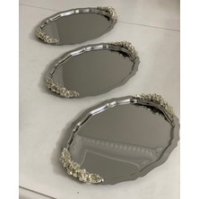 Özbience Paslanmaz Çelik Oval Servis ve Sunum Tepsisi 6'lı Set