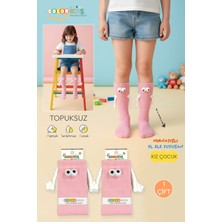 Color Socks 1 Çift Pembe Çocuk Mıknatıslı El Ele Tutuşan Çoraplar Topuksuz (6-12 Yaş)