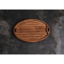 Özbience El Yapımı Doğal Ahşap Dekoratif Tepsi, Şık Sunum ve Dekorasyon Aksesuarı