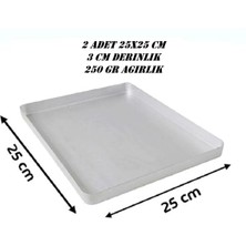 Özbience Çiftli 25X25 cm Alüminyum Baklava, Börek ve Kek Tepsisi Seti