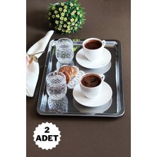 Özbience Şık 2'li Paslanmaz Çelik Servis ve Sunum Tepsisi 33X23CM