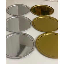 Özbience 2'li Gold ve Gümüş Yuvarlak Sunum Tabağı Seti, Şık ve Zarif Tasarım