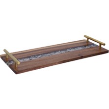 Özbience Akasya Dikdörtgen Tepsi 48X18 Cm, Şık ve Kullanışlı Mutfak Gereci