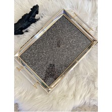 Özbience Şık Sim Taşlı Lüks Çay ve Sunum Tepsisi, Zarif ve Göz Alıcı Tasarım