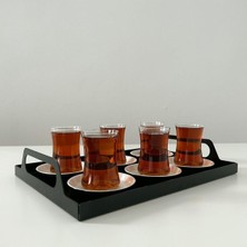 Özbience Şık Metal Kulplu Dekoratif Tepsi, Çay ve Kahve Sunumu Için Ideal