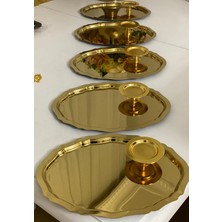 Özbience Gold Oval Tepsi ve Makarnalık Seti, Şık ve Kullanışlı Takım