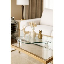 Özbience Şeffaf Kristal Cam Tepsi, Elmas Bulut ve Top Ayaklı Sunum ve Organizer