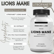 Research Labs Organic Lions Mane Immune System Booster & Nootropic Brain Support Mushroom 120 Caps