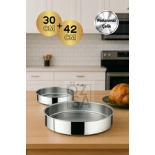 Özbience Paslanmaz Çelik Ikili Fırın Tepsi Seti, Baklava ve Börek Için Mükemmel