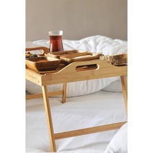 Özbience Bambu Ayaklı Sunum Tepsisi 50X30CM, Şık ve Kullanışlı Kahvaltı Servisi
