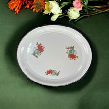 Özbience Emaye Düz Tepsi 40 Cm, Meyve ve Sebze Için Şık ve Dayanıklı Tabak