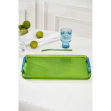 Özbience Yeşil Melamin Dikdörtgen Tepsi 30 Cm, Dayanıklı ve Şık Tasarım