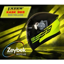 Fazer Ego Yellow Kask 965 Çene Açılır Kask Yüksek Dayanımlı Abs Dış Kabuk Ce Sertifikalı Güvenlik Standardı