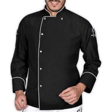 Erkek Siyah Şef Aşçı Ceket & Üniforması