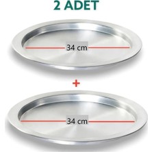 Özbience Iki Adet 34 cm Alüminyum Künefe ve Kadayıf Tepsisi Takımı